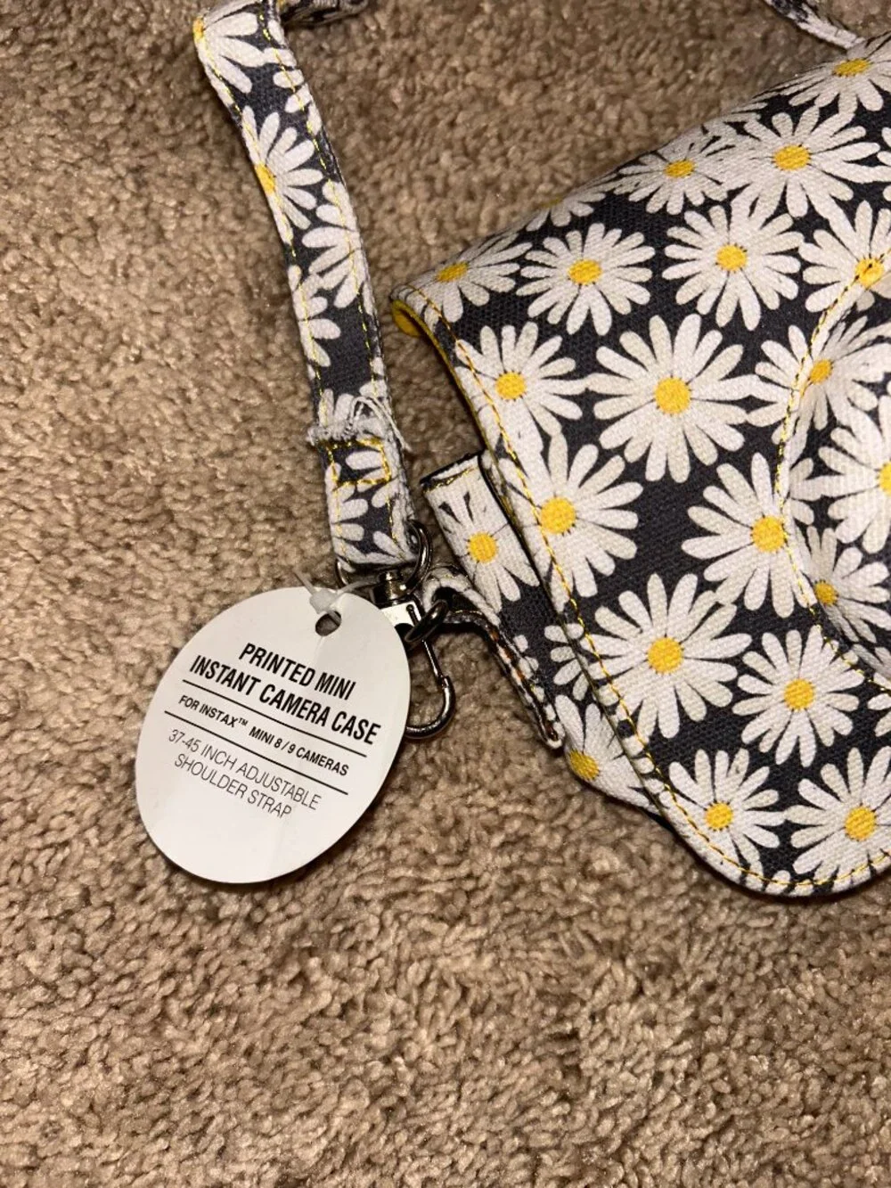 Blue and Yellow Daisy Instax Camera Case with Strap NEW WITH TAGS